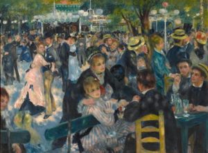 'Baile del Moulin de la Galette' (1876), de Auguste Renoir, óleo de composición asimétrica que reflejaba los nuevos placeres del París decimonínico.